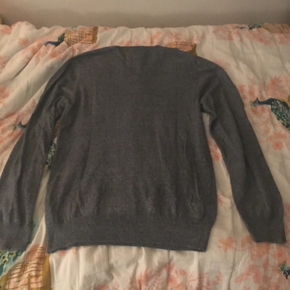 Gray V-Neck Sweater - Picture 2 of 4